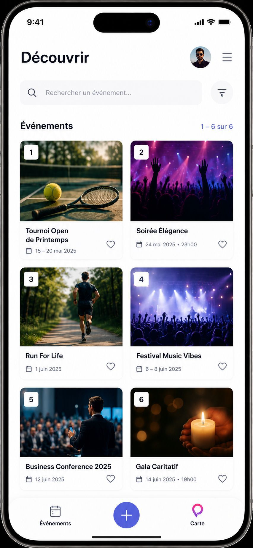 Aperçu de l'application Puls